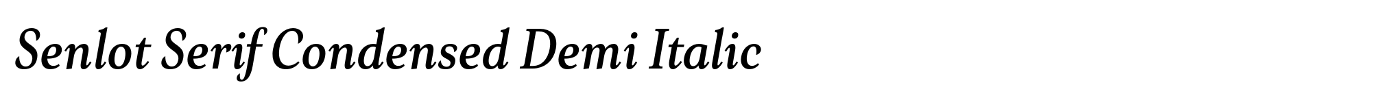 Senlot Serif Condensed Demi Italic image